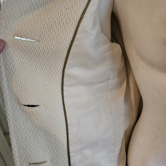 Soia & Kyo cream heavy belted wool coat size small - Picture 9 of 12